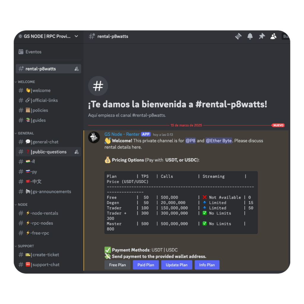 Step 3 to rent a node - Select your plan